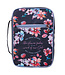 God's Word Stands Forever Navy Floral Nylon Fashion Bible Cover - Isaiah 40:8 | 花卉尼龍時尚聖經套 - 以賽亞書40:8