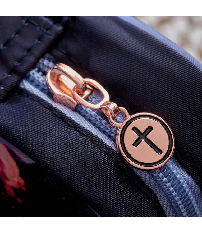 God's Word Stands Forever Navy Floral Nylon Fashion Bible Cover - Isaiah 40:8 | 花卉尼龍時尚聖經套 - 以賽亞書40:8