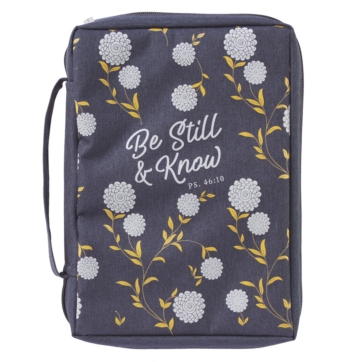 Faithworks Bible Cover With Handle - 7x10 Inch Poly Canvas Bible Case With Zippered Pockets, Nothing Impossible Design
