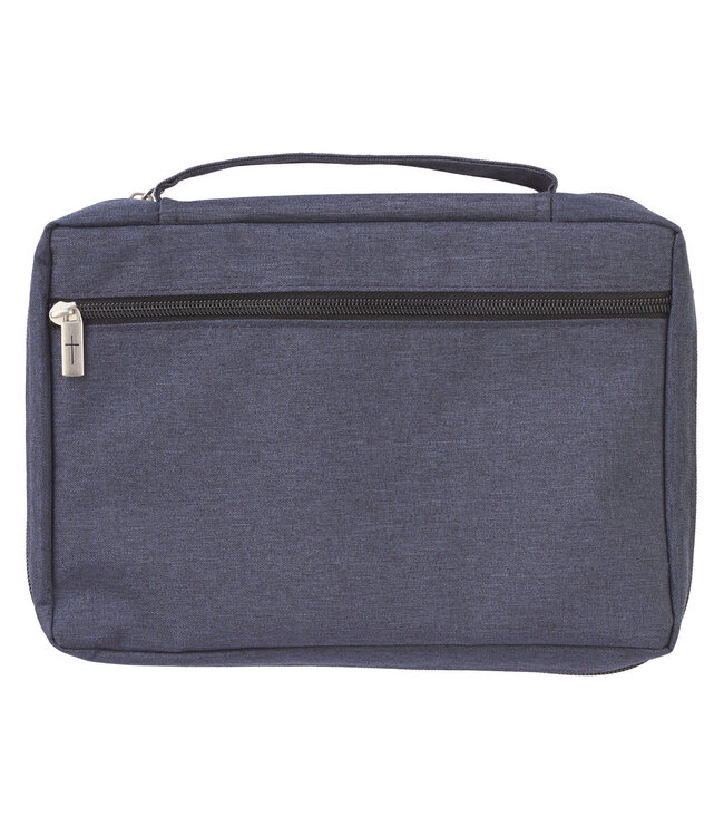 Be Still and Know Navy Poly-canvas Bible Cover - Psalm 46:10 | 深藍色聚酯帆布聖經套 - 詩篇46:10