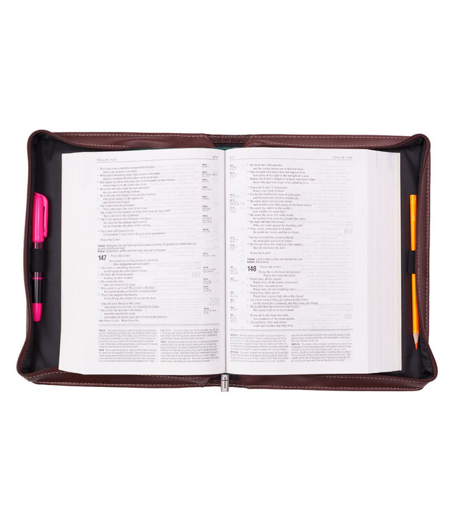 The Lord's Prayer Brown Two-tone Faux Leather Classic Bible Cover | 主禱文啡色雙色仿皮經典聖經套