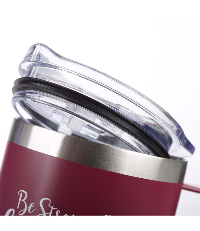 Be Strong & Courageous Very Berry Camp-style Stainless Steel Mug - Joshua 1:9 | 剛強壯膽 - 草莓色露營風格不鏽鋼馬克杯 - 約書亞記 1:9