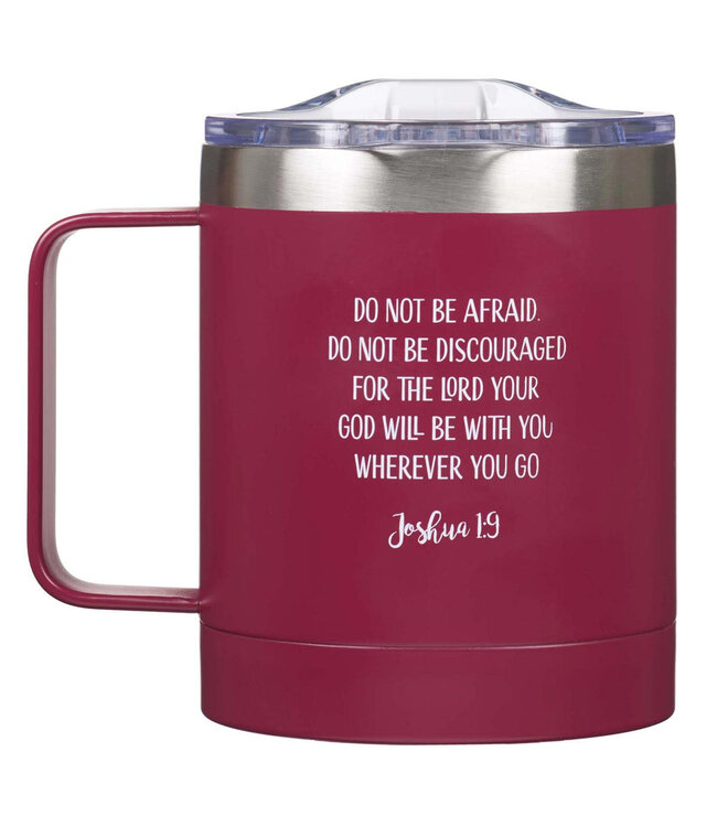 Be Strong & Courageous Very Berry Camp-style Stainless Steel Mug - Joshua 1:9 | 剛強壯膽 - 草莓色露營風格不鏽鋼馬克杯 - 約書亞記 1:9