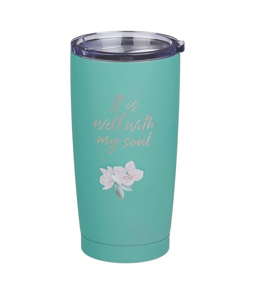 Christian Art Gifts It Is Well Stainless Steel Mug in Green | 綠色不鏽鋼隨行杯
