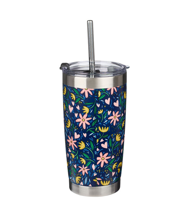 Everything Beautiful Stainless Steel Travel Mug with Reusable Stainless Steel Straw - Ecclesiastes 3:11 | "Everything Beautiful" 不鏽鋼旅行杯附可重複使用的不鏽鋼吸管 - 傳道書 3:11