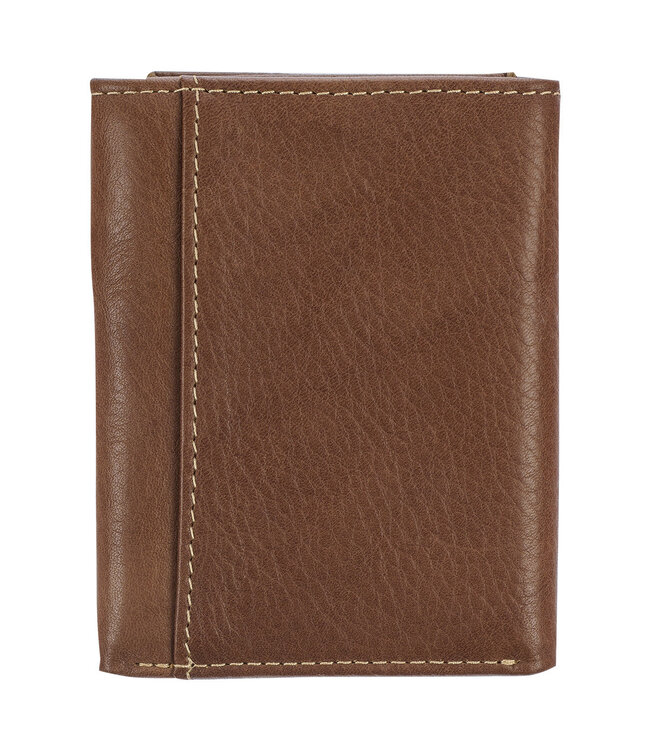 Ichthus Fish Brown Genuine Leather Trifold Wallet | 「Ichthus Fish」啡色真皮三摺錢包