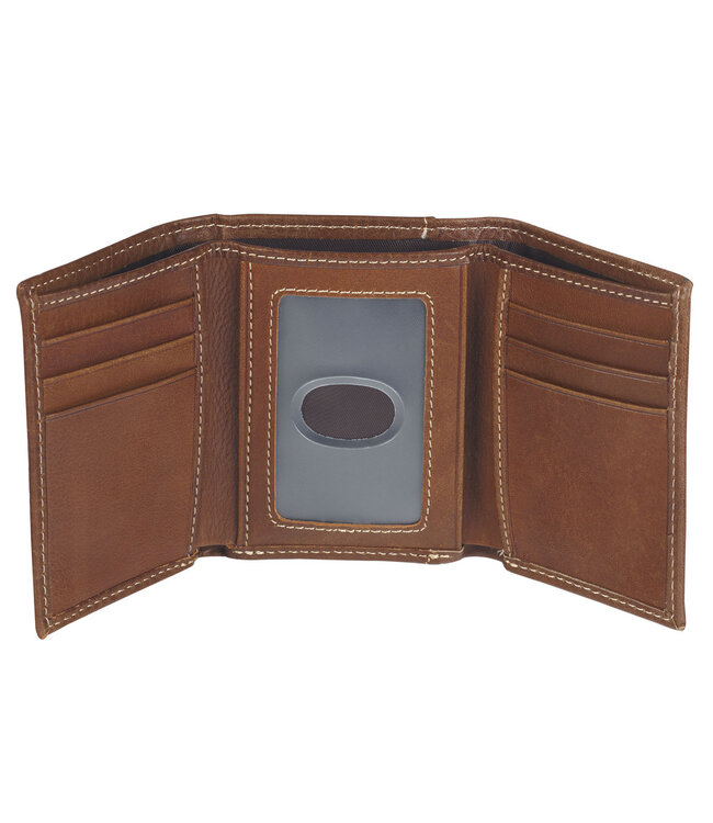 Ichthus Fish Brown Genuine Leather Trifold Wallet | 「Ichthus Fish」啡色真皮三摺錢包