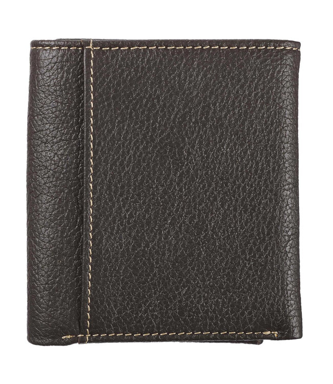 Three Crosses Espresso Brown Full Grain Leather Trifold Wallet | 「Three Crosses」咖啡色全粒面真皮三摺錢包