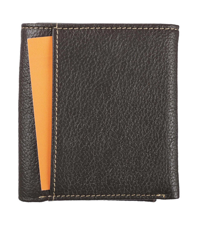 Three Crosses Espresso Brown Full Grain Leather Trifold Wallet | 「Three Crosses」咖啡色全粒面真皮三摺錢包