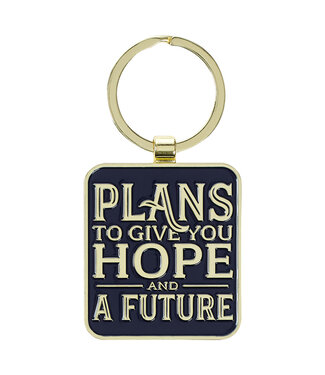 Christian Art Gifts Plans to Give You Hope Epoxy-coated Metal Keychain - Jeremiah 29:11 | 環氧樹脂塗層金屬鑰匙扣 - 耶利米書29:11