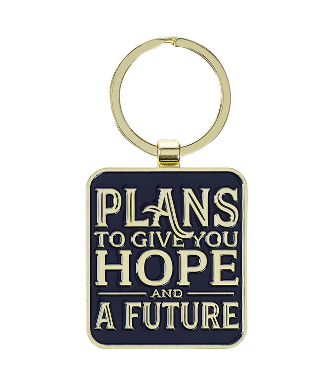 Plans to Give You Hope Epoxy-coated Metal Keychain - Jeremiah 29:11 | 環氧樹脂塗層金屬鑰匙扣 - 耶利米書29:11