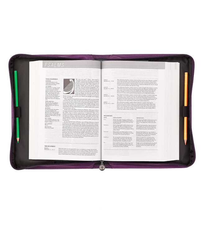 Blessed Purple Butterfly Blessings Faux Leather Fashion Bible Cover - Jeremiah 17:7 時尚仿皮聖經套
