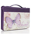 Blessed Purple Butterfly Blessings Faux Leather Fashion Bible Cover - Jeremiah 17:7 時尚仿皮聖經套