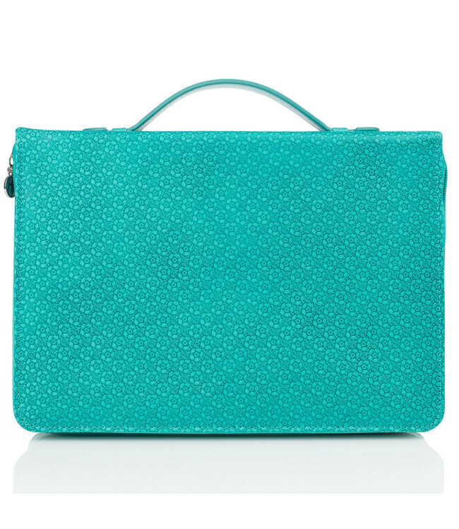 Grace Butterfly Blessings Teal Faux Leather Fashion Bible Cover - Ephesians 2:8 時尚仿皮聖經套