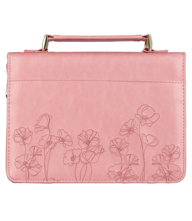 Pastel Meadow Pink Watercolor Faux Leather Bible Cover | 淺色草地粉水彩仿皮聖經套