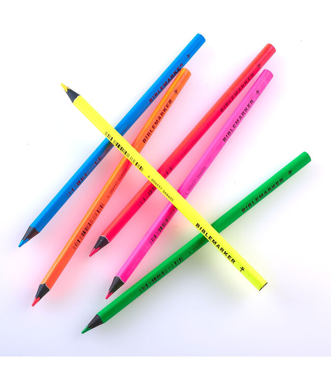 6 Piece Assorted Color Dry Pencil Bible Marker Set | 6 枝混合顏色乾燥鉛筆聖經標記筆套裝