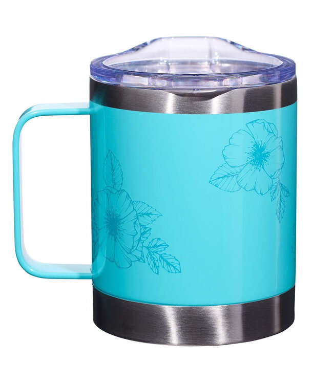 Strength & Dignity - Teal Camp Style Stainless Steel Mug - Proverbs 31:25 | 青綠色露營風格不鏽鋼馬克杯 - 箴言 31:25