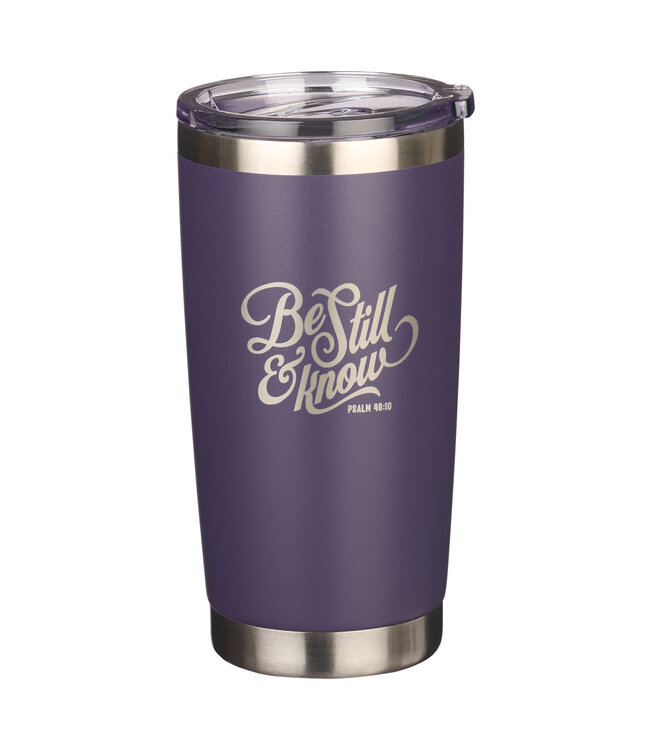 Be Still Purple Stainless Steel Mug - Psalm 46:10 | 紫色不鏽鋼馬克杯 - 詩篇 46:10