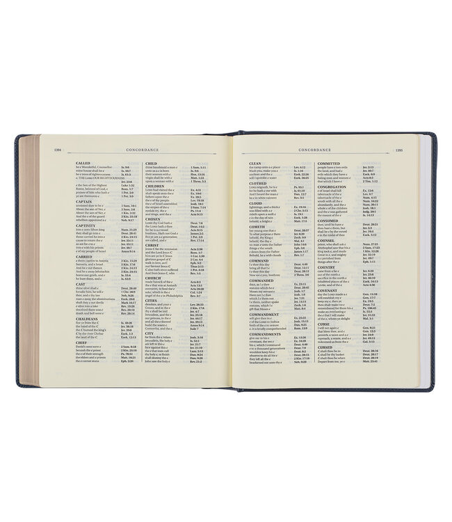 Navy Blue Floral Faux Leather Hardcover Large Print KJV Note-taking Bible