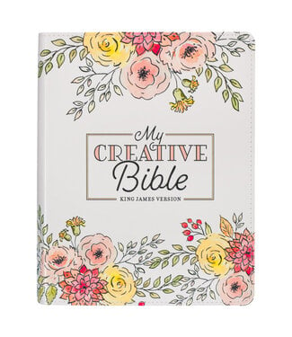 Christian Art Gifts Pearlized White Faux Leather KJV My Creative Bible