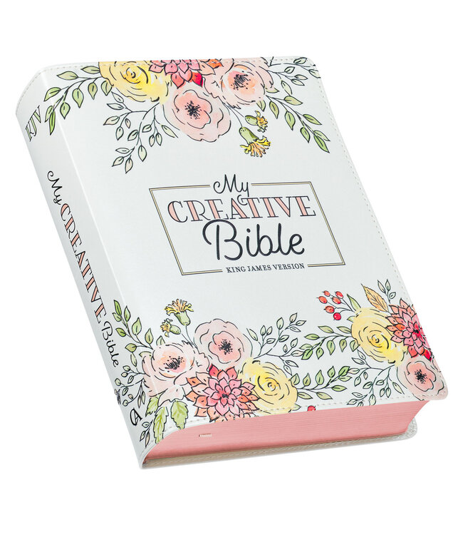 Pearlized White Faux Leather KJV My Creative Bible