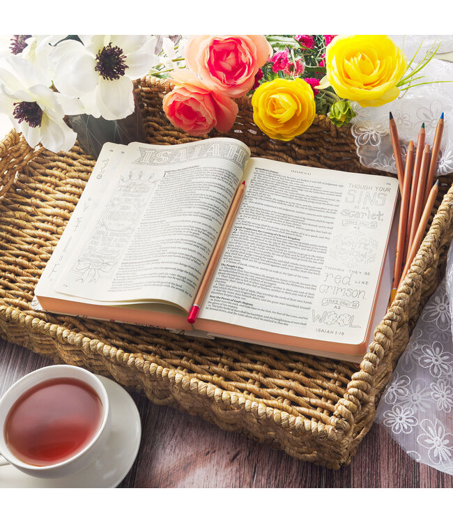 Pearlized White Faux Leather KJV My Creative Bible