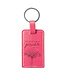 Christian Art Gifts All Things are Possible Bright Pink Faux Leather Key Ring - Matthew 19:26 | 明亮粉紅仿皮鑰匙圈 - 馬太福音 19:26