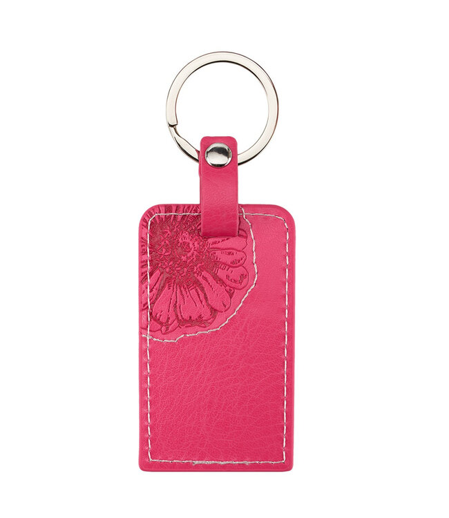 All Things are Possible Bright Pink Faux Leather Key Ring - Matthew 19:26 | 明亮粉紅仿皮鑰匙圈 - 馬太福音 19:26