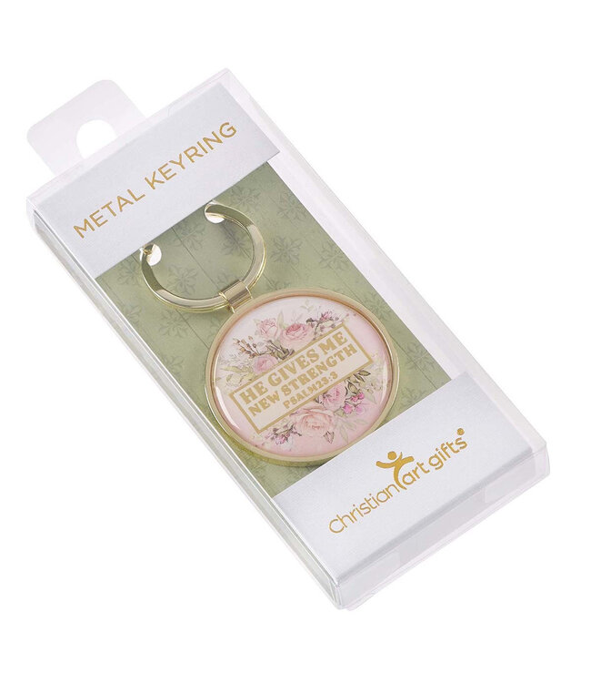 New Strength Metal Key Ring - Psalm 23:3 | 金屬鑰匙圈 - 詩篇 23:3