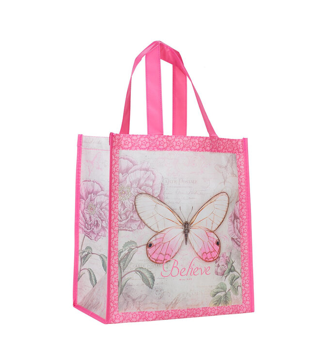 Believe Pink Butterfly Shopping Bag | 粉紅色蝴蝶購物袋