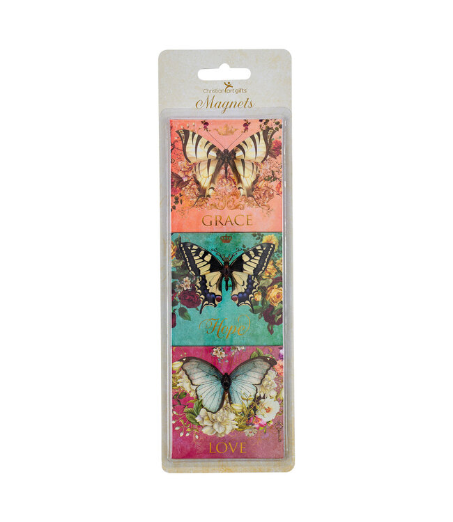 Grace, Faith, Love Secret Garden Butterfly Magnet Set | 秘密花園蝴蝶磁鐵套裝