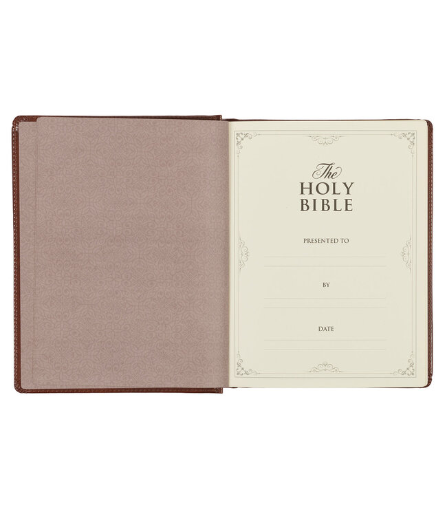 Saddle Tan Faux Leather Hardcover King James Version Note-taking Bible
