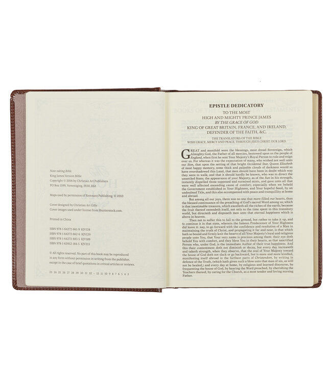 Saddle Tan Faux Leather Hardcover King James Version Note-taking Bible