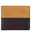 Two-tone Dark Brown and Camel Tan Leather Wallet with Cross Badge | 兩色深棕和駝色的皮革錢包，帶有十字徽章