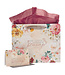 Joyous Blessings Floral Peach Large Landscape Gift Bag Set with Card - Isaiah 61:3 |  歡樂祝福桃紅色大型橫式禮物袋套裝，附有卡片 - 以賽亞書61:3