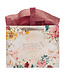 Joyous Blessings Floral Peach Large Landscape Gift Bag Set with Card - Isaiah 61:3 |  歡樂祝福桃紅色大型橫式禮物袋套裝，附有卡片 - 以賽亞書61:3