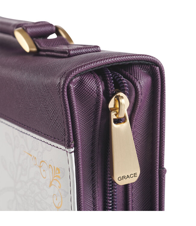 His Mercies Are New Dark Amethyst Purple Fashion Bible Cover - Lamentations 3:22-23 | 時尚仿皮聖經套
