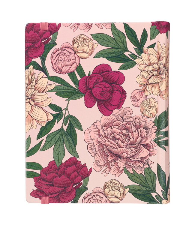 Rose-pink Floral Faux Leather Hardcover KJV My Creative Bible with Elastic Closure