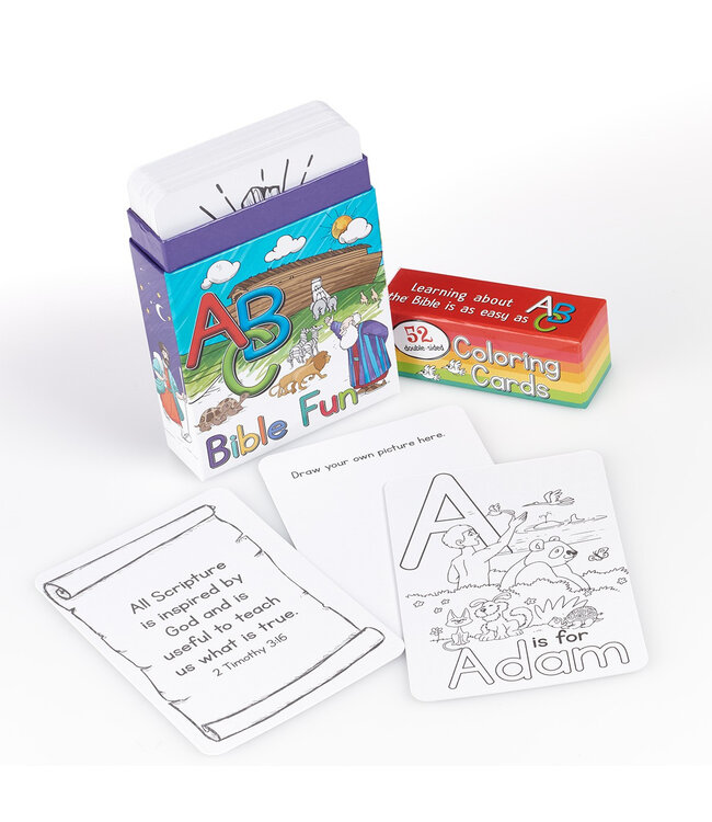 52 ABC Bible Fun Coloring Cards for Kids