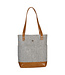 Silver Heart Heather Gray Felt and Toffee Brown Faux Leather Fashion Bible Tote Bag | 灰色毛毯和啡色仿皮時尚聖經手提袋