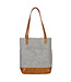 Silver Heart Heather Gray Felt and Toffee Brown Faux Leather Fashion Bible Tote Bag | 灰色毛毯和啡色仿皮時尚聖經手提袋