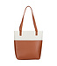 Strength & Dignity Two-tone Toffee and Cream Felt Fashion Bible Tote Bag - Proverbs 31:25 時尚聖經手提袋 - 箴言 31:25