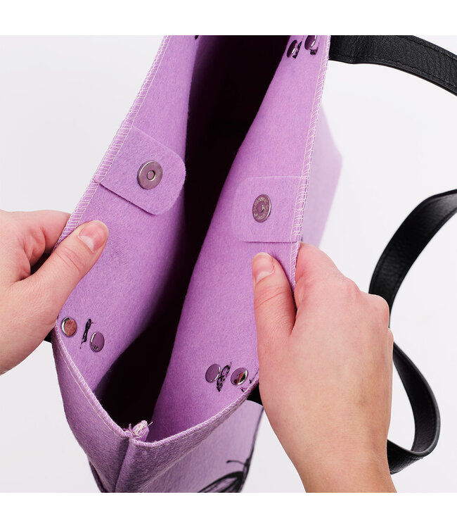 Be Still and Know Purple Butterfly Fashion Felt Bible Tote Bag - Psalm 46:10 | 淡紫色蝴蝶時尚毛氈聖經手提袋 - 詩篇46:10