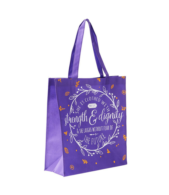 Strength and Dignity Tote Shopping Bag - Proverbs 31:25 | 環保購物袋 - 箴言 31:25
