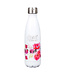Be Still & Know White Floral Stainless Steel Water Bottle - Psalm 46:10 | 白色花卉不鏽鋼水瓶 - 詩篇46:10