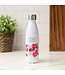 Be Still & Know White Floral Stainless Steel Water Bottle - Psalm 46:10 | 白色花卉不鏽鋼水瓶 - 詩篇46:10