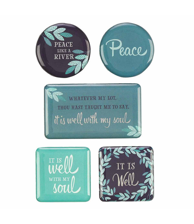 It Is Well With My Soul Teal and Blue Assorted Magnet Set 藍綠色多款磁鐵套裝