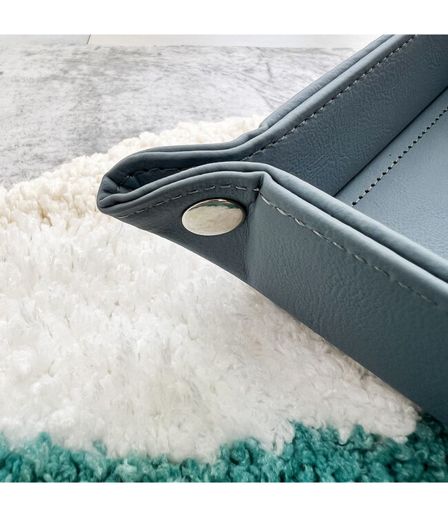 粉皮革收納盤：花卉