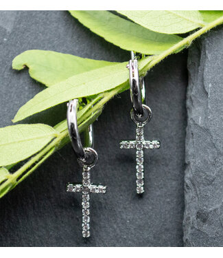 Eden Merry Jewelry Cross Hoop Earrings 十字架耳環（吊環）