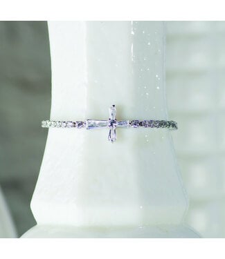 Eden Merry Jewelry Silver Small Cross Bracelet 銀色小十字架金屬手鐲